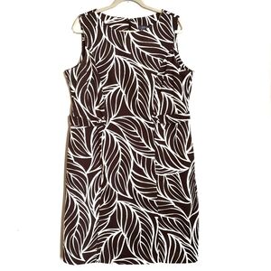 George Dress Size 18 Brown Tropical Leaf Sleeveless